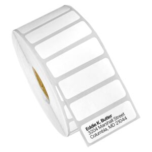 1.5" x 0.5" direct thermal label - compatible with rollo label printer & zebra desktop printers – 1” core, permanent adhesive perforated postage qr barcode shipping label - 20 rolls, 2350/roll