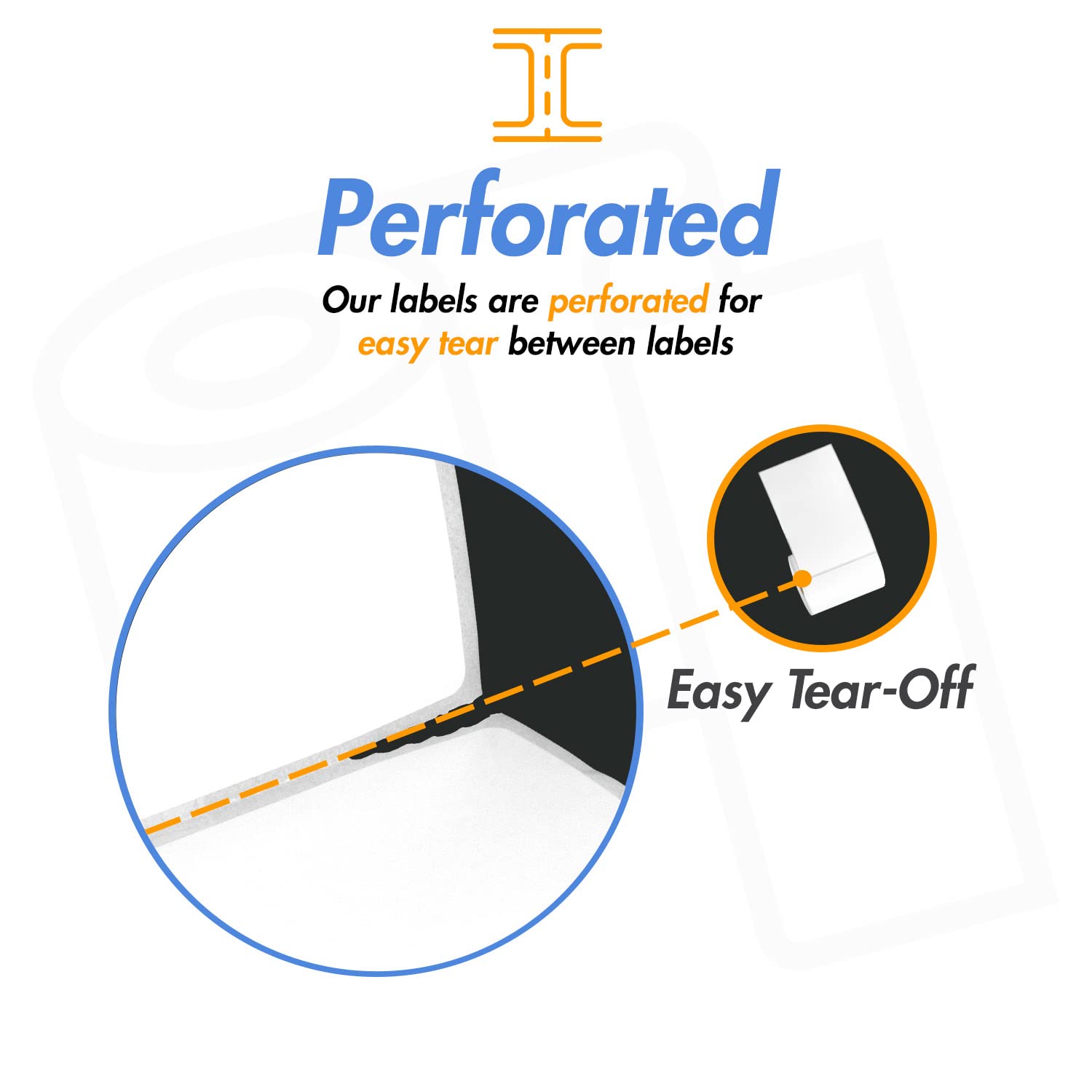 1.5" x 0.5" Direct Thermal Label - Compatible with Rollo Label Printer & Zebra Desktop Printers – 1” Core, Permanent Adhesive Perforated Postage QR Barcode Shipping Label - 20 Rolls, 2350/Roll