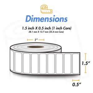 1.5" x 0.5" Direct Thermal Label - Compatible with Rollo Label Printer & Zebra Desktop Printers – 1” Core, Permanent Adhesive Perforated Postage QR Barcode Shipping Label - 20 Rolls, 2350/Roll
