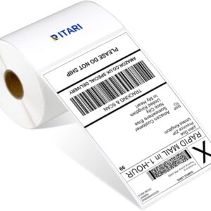 Itari 4x6 Thermal Labels - Shipping Labels, Label Stickers Thermal Paper with Perforated for Thermal Printer, Compatible with Etsy, Shopify, Ebay, Amazon, FedEx, 250 PCS/Roll, White