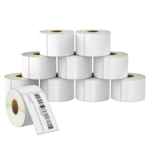 betckey - 2.25" x 4" (57 mm x 102 mm) multipurpose & shipping labels compatible with zebra & rollo label printer,premium adhesive & perforated [10 rolls, 3500 labels]