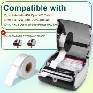 Compatible with DYMO Labels 30252 1-1/8'' x 3-1/2'' Address Barcode Labels Work with Dymo Labelwriter 450, 4XL, 400, 450 Turbo, Zebra Desktop Label Printers (10 Rolls /3500 Labels)