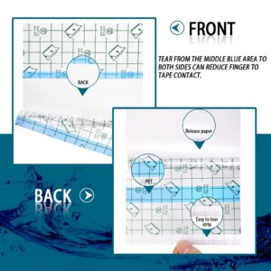 Spnico 6 Rollos de Vendajes Adhesivos Elásticos Transparentes Vendas Adhesivas Impermeables Rollo de Vendaje de Película Clara para Ducha Cinta Adhesiva Transparente, 4 Pulgadas x 3 Yardas