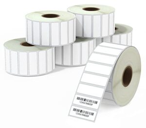 betckey - 1.5" x 0.5" (38 mm x 13 mm) file folder & address labels compatible with zebra & rollo label printer,premium adhesive & perforated [6 rolls, 14100 labels]