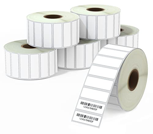 BETCKEY - 1.5" x 0.5" (38 mm x 13 mm) File Folder & Address Labels Compatible with Zebra & Rollo Label Printer,Premium Adhesive & Perforated [6 Rolls, 14100 Labels]