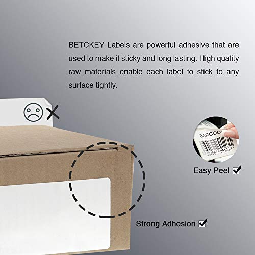 BETCKEY - 1.5" x 0.5" (38 mm x 13 mm) File Folder & Address Labels Compatible with Zebra & Rollo Label Printer,Premium Adhesive & Perforated [6 Rolls, 14100 Labels]