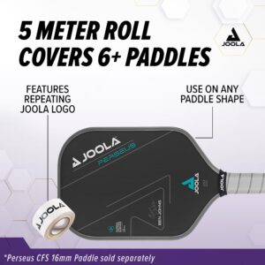 JOOLA Pickleball Paddle Edge Tape - Protects Edge Guard & Covers Lead Tape for Pickleball Paddles - White, Fits Any Brand & Most Sizes of Pickleball Rackets - 5 Meter Extra Long Roll for 6 Racquettes