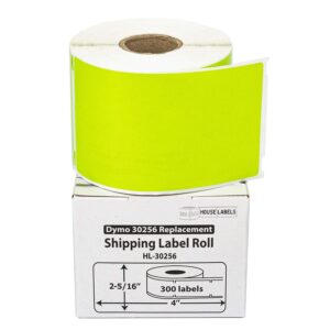 HOUSELABELS Compatible DYMO 30256 RED, Yellow, Green Shipping Labels (2-5/16" x 4"), Strong Permanent Adhesive, Compatible with DYMO LW 450, 4XL, Rollo & Zebra Desktop Printers, 3 Rolls /900 Labels
