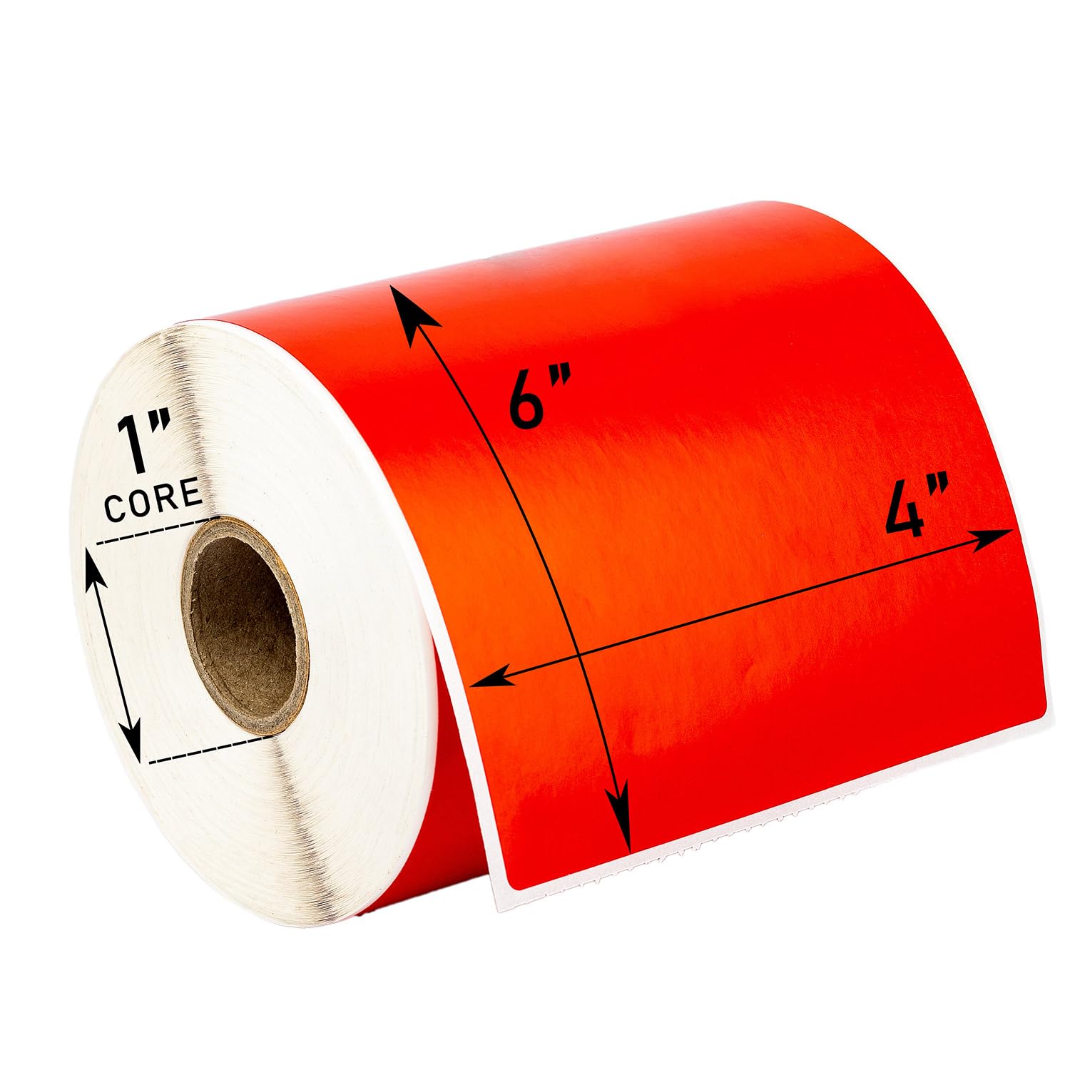 HOUSELABELS 4" x 6" Red, Orange, Green, Yellow, Blue Shipping Labels on 1" Core Compatible with Zebra and Rollo Printers, 5 Rolls / 250 Labels per Roll