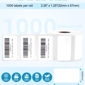 Replace Dymo Labelwriter 450 Turbo Labels 30334 Direct Thermal Labels 2.25" X 1.25”Compatible with DYMO 4XL, Rollo, Zebra Printer 2-1/4" x 1-1/4" LW Address Paper 1000 Labels Per Roll, 8 Rolls