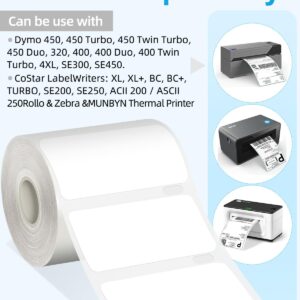 Replace Dymo Labelwriter 450 Turbo Labels 30334 Direct Thermal Labels 2.25" X 1.25”Compatible with DYMO 4XL, Rollo, Zebra Printer 2-1/4" x 1-1/4" LW Address Paper 1000 Labels Per Roll, 8 Rolls