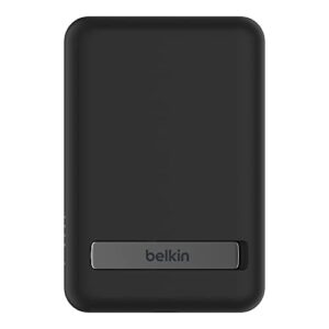Belkin BoostCharge Wireless Power Bank 5K w/MagSafe Compatible 7.5W Charging, Built-in Pop-up Kickstand - Compatible w/iPhone 15, 15 Plus, 15 Pro, 15 Pro Max, iPhone 14, AirPods, and More - Black