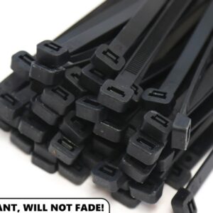 500 Extreme Heavy Duty 36" 175 Pound ZZip Cable Ties Nylon Wrap Wide Black 270a mount black UV wire electrical