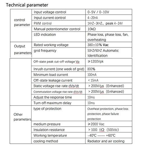 ILAME Three-Phase Power Regulator High-Power Load Voltage Regulation SCR Thyristor Power Controller (Color : with Heat Sink Fan, Size : 270A(66KW))