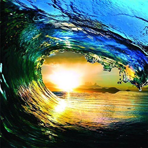 Vinyl Wall Quote Decals for Home - Water Wave Tide Surge Ocean Stylish Wall Sticker for Easy Home Decoration - Size: 14 Inch X 14 Inch