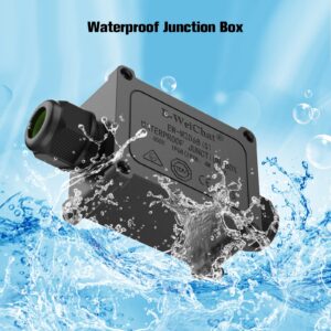 Waterproof Junction Box, IP68 Outdoor Junction Box, 2 PCS 2 Way Plug Line External Junction Box, M25 Plastic Electrical Junction Box Suitable for Tunnel Lights, Garden Lights, Landscape Lights