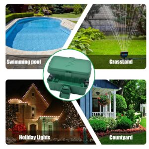 Hrensaw Small Weatherproof Electrical Connection Box, Outdoor Electrical Box,Waterproof Extension Cord Covers for Timers, Extension Cables, Holiday Lights,7.87 x 3.93 x 3.15inch,Green