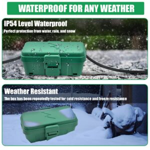 Hrensaw Small Weatherproof Electrical Connection Box, Outdoor Electrical Box,Waterproof Extension Cord Covers for Timers, Extension Cables, Holiday Lights,7.87 x 3.93 x 3.15inch,Green