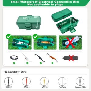 Hrensaw Small Weatherproof Electrical Connection Box, Outdoor Electrical Box,Waterproof Extension Cord Covers for Timers, Extension Cables, Holiday Lights,7.87 x 3.93 x 3.15inch,Green