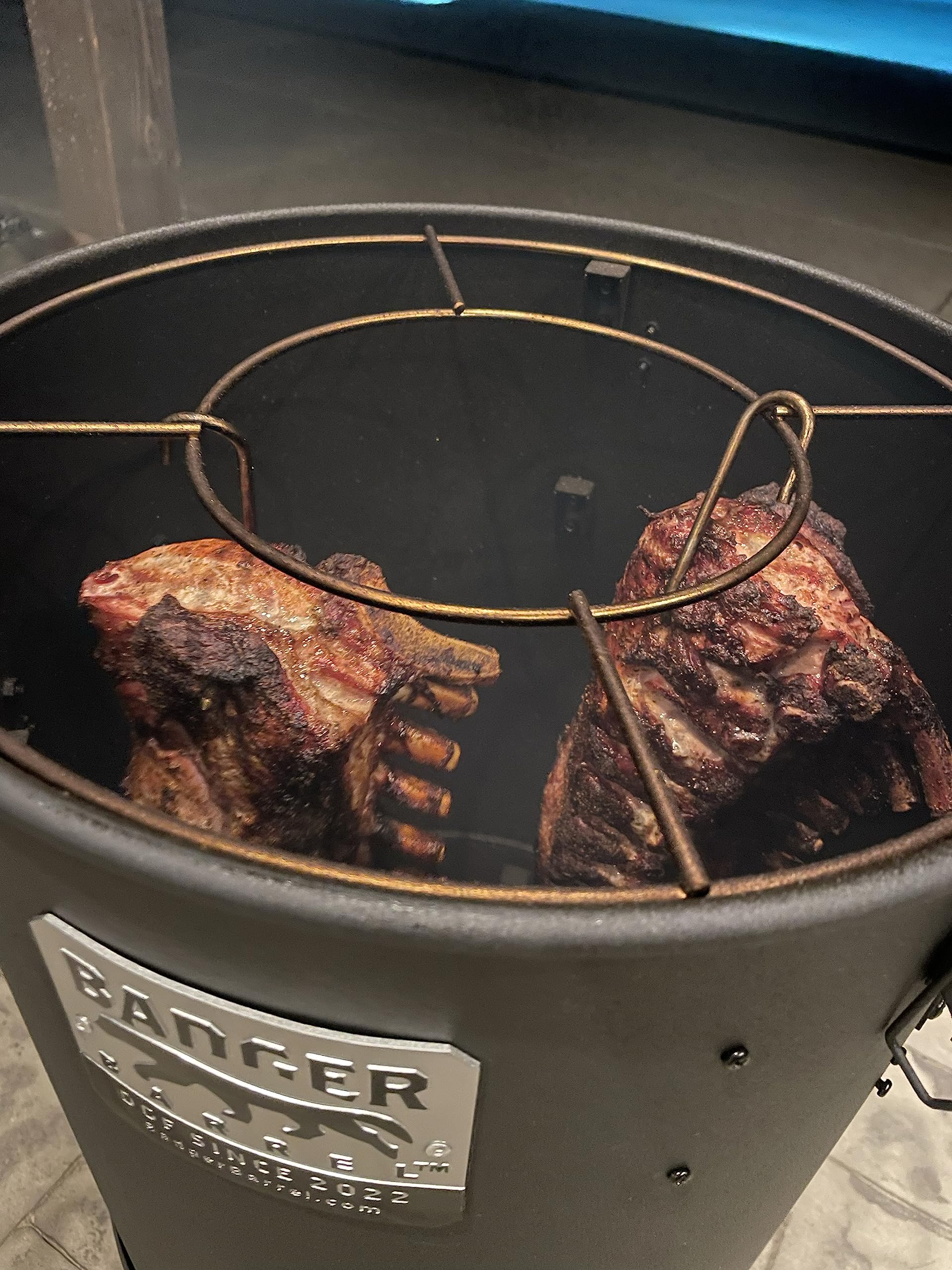 Badger Barrel BBQ - 16" Drum Style Smoker | 2-Tier BBQ Hibachi Grill | Includes 6 hooks, Hanging Rack, Grill Grate and More | Badgers Not Butterflies