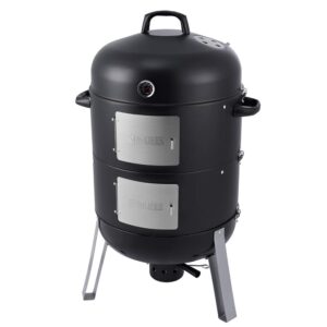 sunlifer 20.5 inch vertical charcoal smoker and grill combo, heavy-duty bbq smokers for outdoor cooking camping