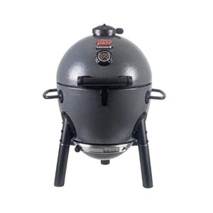 char-griller® akorn® jr. portable kamado charcoal grill and smoker with cast iron grates and locking lid with 155 cooking square inches in ash, model e86714