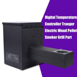 Pellet Smoker Hopper Assembly Kit, Intelligent Digital Temperature Controller Electric Wood Pellet Smoker Grill Part for Grill, Smoke, Bake, Roast, Braise, and BBQ (Touch Button)