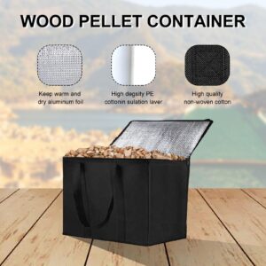 3Pcs Wood Pellet Storage Containers, 20LBs Pellet Containers for Grill Pellet, Nonwoven Fabric Charcoal Container Waterproof Storage, Smoker Pellet Storage for Outdoor Camping BBQ Wood Carrying