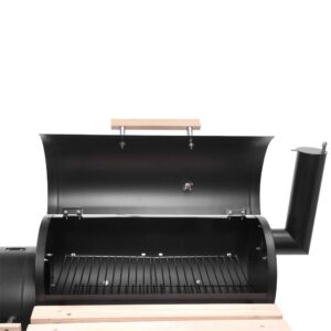 Charcoal Grill with Side Fire Box and Offset Smoker, BBQ Outdoor Picnic, Camping, Patio Backyard Cooking