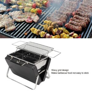 Charcoal Grill Portable smoker grill Travel BBQ Grill Foldable Barbecue Grill for Camping Outdoor Cooking Backyard Patio Picnic(Black)