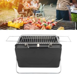Charcoal Grill Portable smoker grill Travel BBQ Grill Foldable Barbecue Grill for Camping Outdoor Cooking Backyard Patio Picnic(Black)