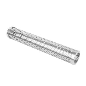 12-Inch Round Stainless Steel BBQ Grill Smoker Box Tube for Wood Pellet Pipe - Ideal for Smoking Meat