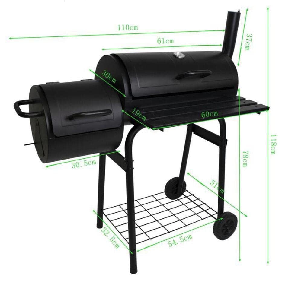 Charcoal grills gas grill weber grill Charcoal Grill Barbecue Oven with Side Fire Box and Offset Smoker, BBQ Outdoor Picnic, Camping, Patio Backyard Cooking