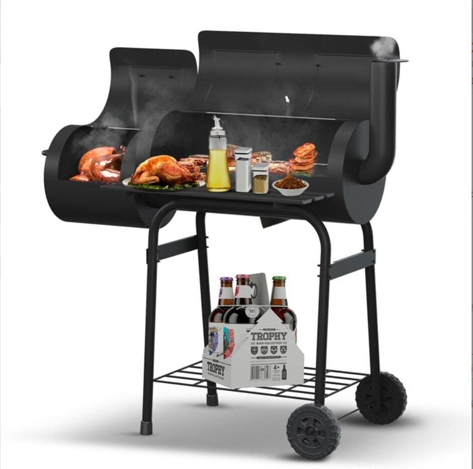 Charcoal grills gas grill weber grill Charcoal Grill Barbecue Oven with Side Fire Box and Offset Smoker, BBQ Outdoor Picnic, Camping, Patio Backyard Cooking