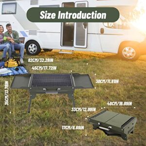 Barbecue Grill, Charcoal Grill, Portable BBQ Griddle, Compact Foldable Grill, Camping Smoker Grill, Outdoor Cooking for Travel, Barbecue Camping, Picnic, Patio, Hiking