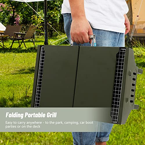 Barbecue Grill, Charcoal Grill, Portable BBQ Griddle, Compact Foldable Grill, Camping Smoker Grill, Outdoor Cooking for Travel, Barbecue Camping, Picnic, Patio, Hiking