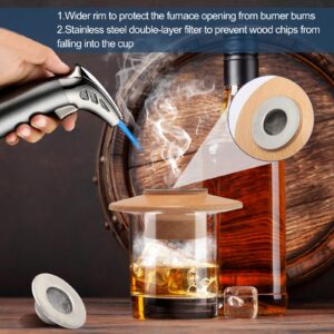 ANCHGPO Cocktail Smoker Kit Smoke Top with 8 Wood Chips for Bourbon/Cocktail Smoker lid, Bar Set, Old Fashioned Drink Smoker Kit Ideal Gift for Men, Dad,Husband(Without Torch)