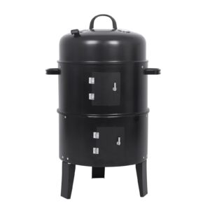 Artudatech 3-in-1 Detachable Vertical Charcoal Smoker Portable BBQ Smoker Grill