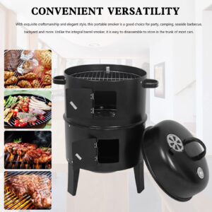 Artudatech 3-in-1 Detachable Vertical Charcoal Smoker Portable BBQ Smoker Grill