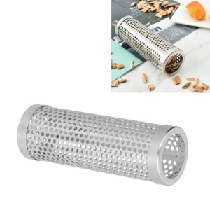 Cylindrical Fruit Wood Pellet Smoker Tube for Outdoor Camping and BBQ (15.3cmx5.3cm)