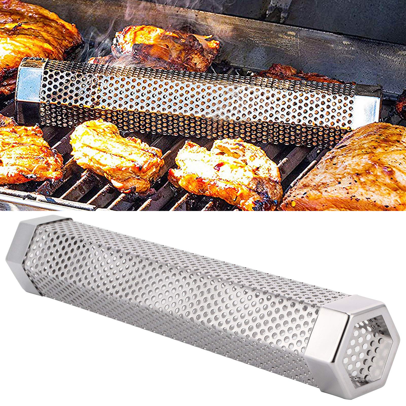 Topyond Portable Stainless Steel Smoking Tubes - BBQ Accessories for Outdoor Parties and Camping, Suitable for All Barbecues and Smokers