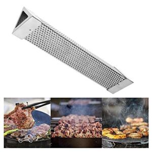 BORDSTRACT 12in BBQ Smoker Tube, Large 304 Stainless Steel Outdoor Barbecue Smoker, Charcoal Smoking Box Barbecue Tools for Any Grill or Smoker, Hot or Cold Smoking(Triangular‑Shaped 12in)