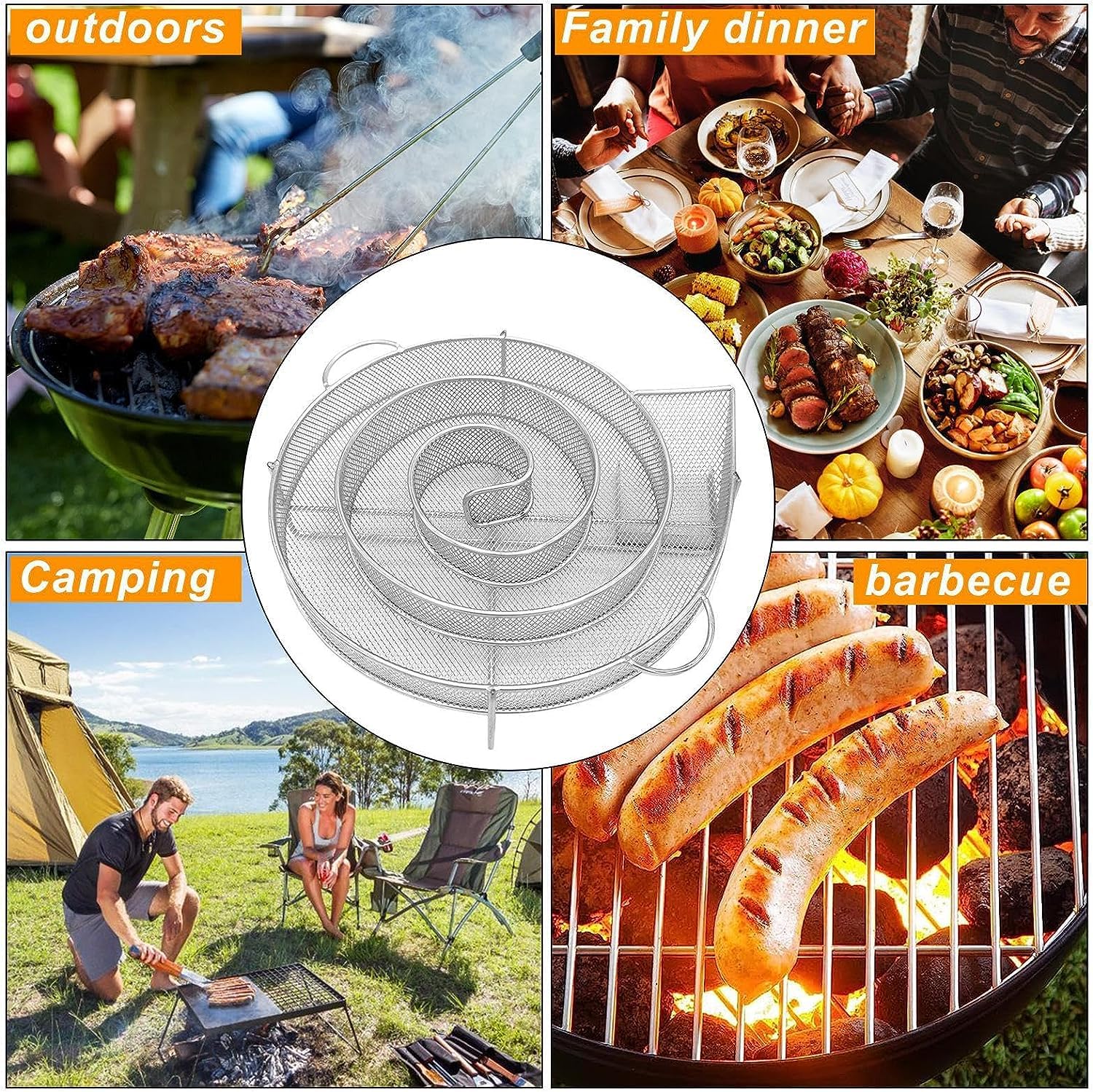 Cold Smoke Generator,Hot/Cold Smoke Generator for BBQ Grill Stainless Steel BBQ Smoker Grill Cooking Tools for Smoked Salmon,Cheese, Fish, Pork