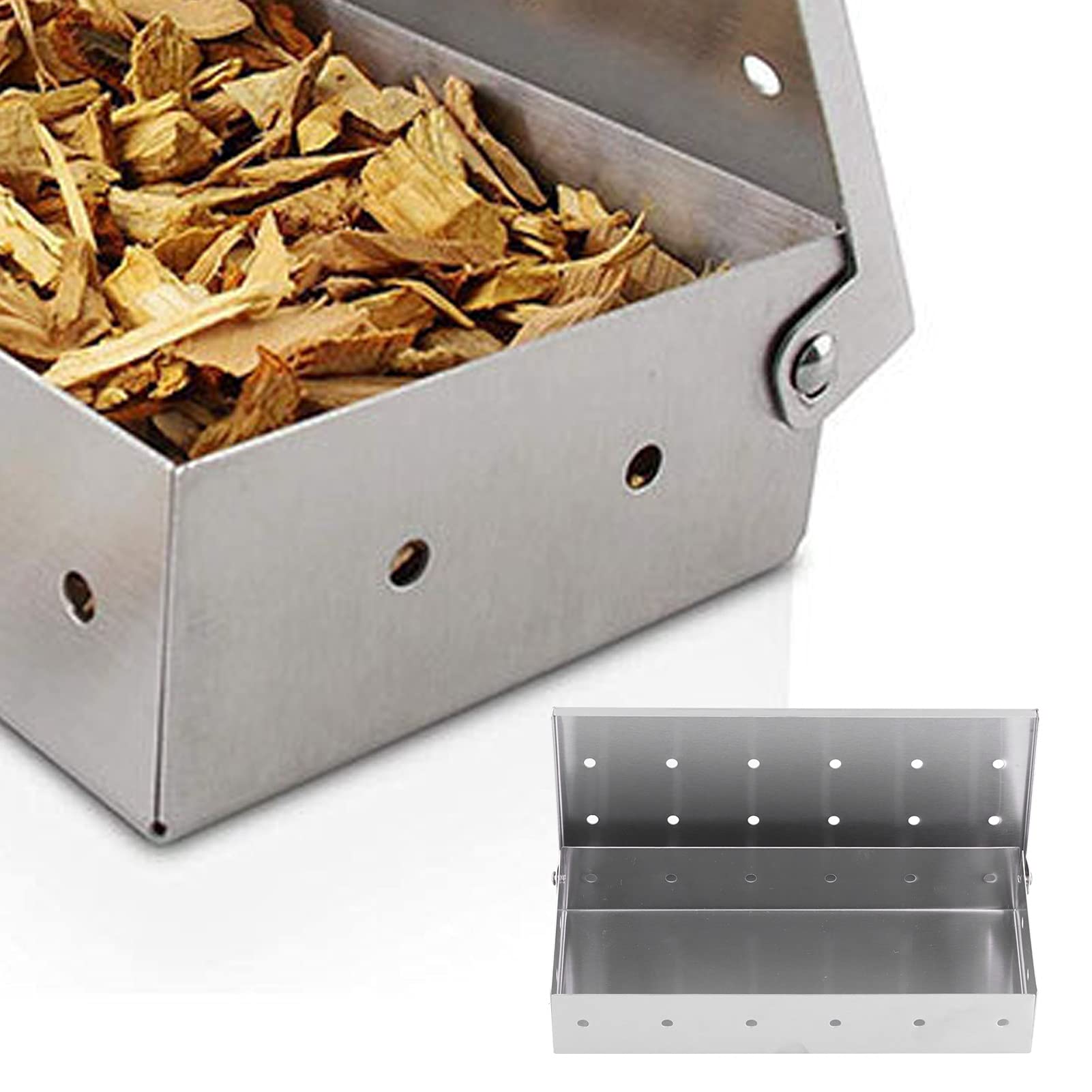 Yitre Barbecue Grill Box, for Party for Picnic for Family Wood Chip Smoker Box Stainless Steel