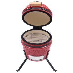 GaRcan 2-in-1 Kamado Barbecue Grill Smoker Ceramic 56 cm Red