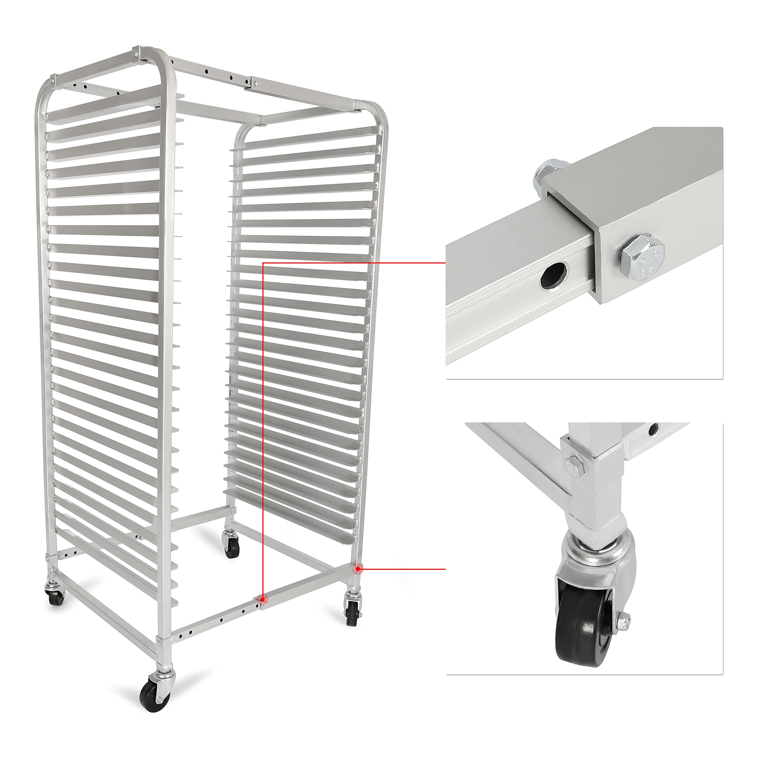 Kojem 6 Pcs 25-Tier Adjustable Screen Printing Rack Aluminum Drying Rack 25 Screen Capacity Paint Drying Rack