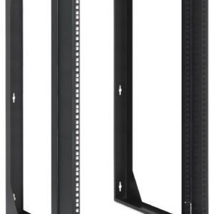 Intellinet 15U 19" 2 Post Open Frame Server Wall Mount Rack - 180 Degree Gate Swing, Flatpacked, Antistatic Powder Coated Steel – for IT Network Equipment & AV Devices – 3 Yr Mfg Warranty – 716208