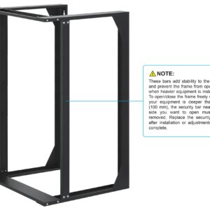 Intellinet 15U 19" 2 Post Open Frame Server Wall Mount Rack - 180 Degree Gate Swing, Flatpacked, Antistatic Powder Coated Steel – for IT Network Equipment & AV Devices – 3 Yr Mfg Warranty – 716208