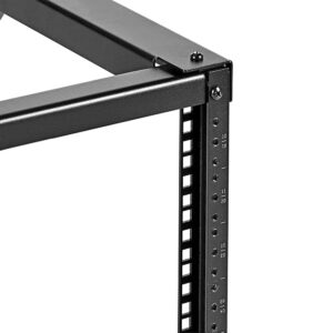 NavePoint 15U Open Frame Wall Mount Server Rack for 19" Networking IT Equipment & A/V Gear, 24.81" Depth, 330 lbs Weight Capacity, 12-24 Threaded