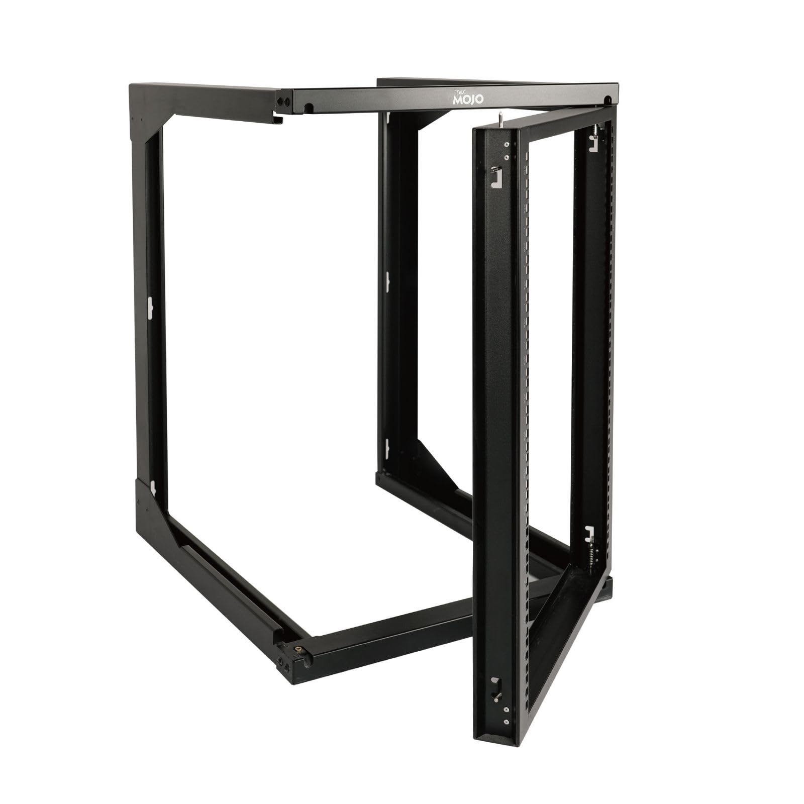 Tecmojo 15U Wall Mount Open Frame Network Rack, Swing Out Hinged Door 18 Inch Depth, Holds Network Servers and AV Equipment, Easy Rear Access to Equipment, Door Opens 180 Degrees from Either Side